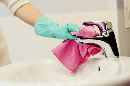 Deep one off cleaning in a modern kitchen