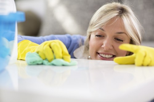 Professional cleaning of shared hallway and stairs