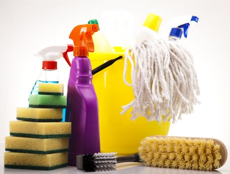 Commercial deep cleaning in an office or workplace environment